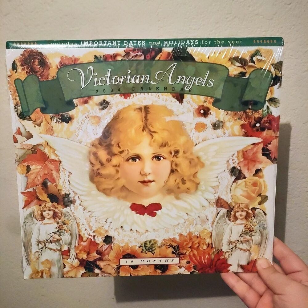 Sealed 2004 Victorian Angel Calendar featuring angelic faces and floral designs